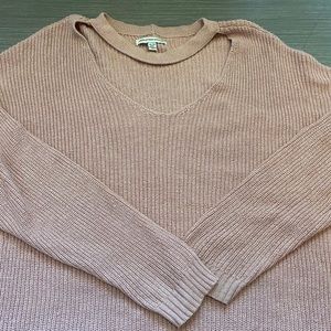 Knit cutout neck sweater